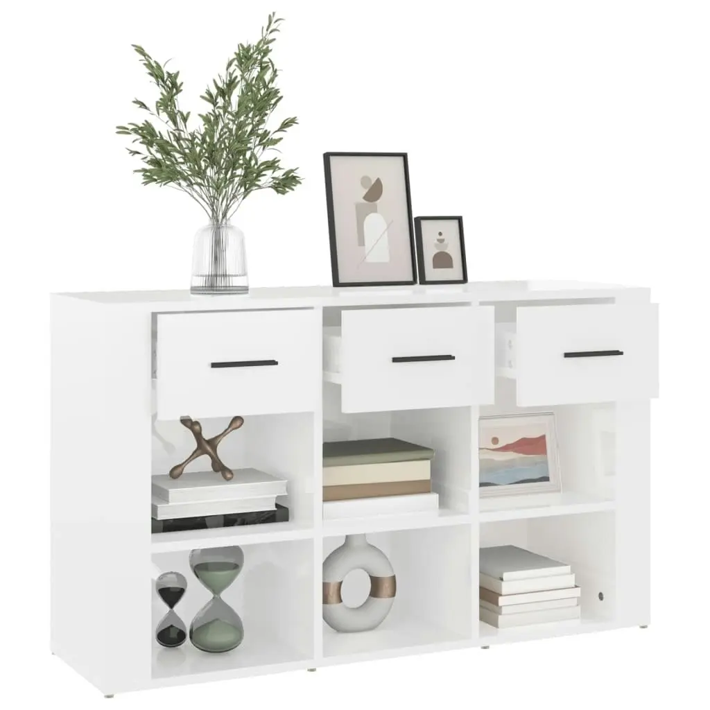 Sideboard High Gloss White 100x30x59.5 cm Engineered Wood 821006