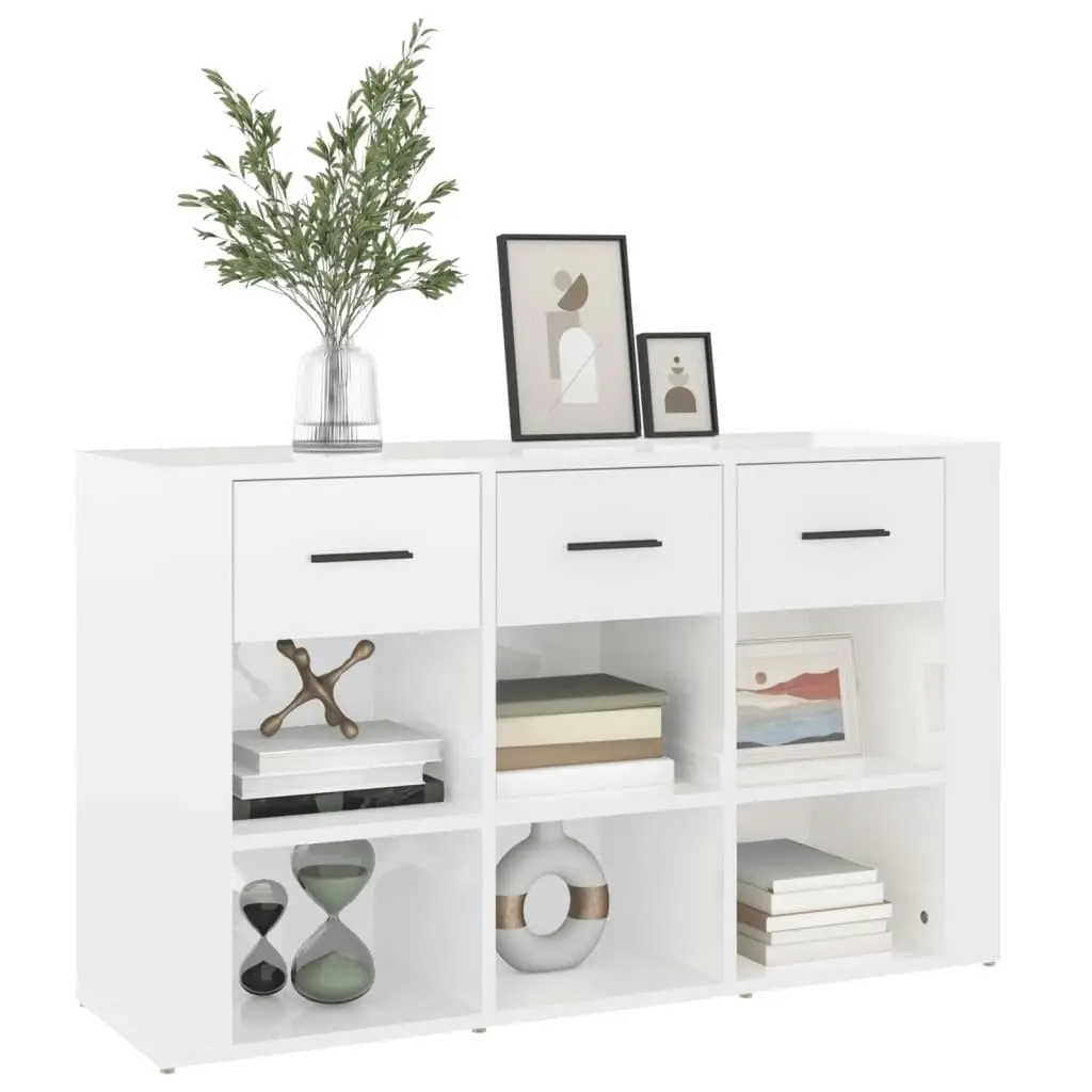 Sideboard High Gloss White 100x30x59.5 cm Engineered Wood 821006