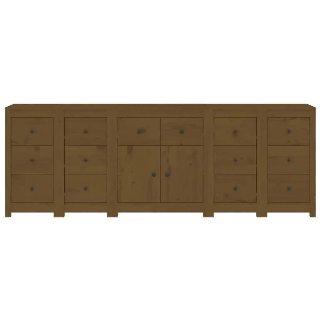 Sideboard Honey Brown 230x35x80 cm Solid Wood Pine 3114092