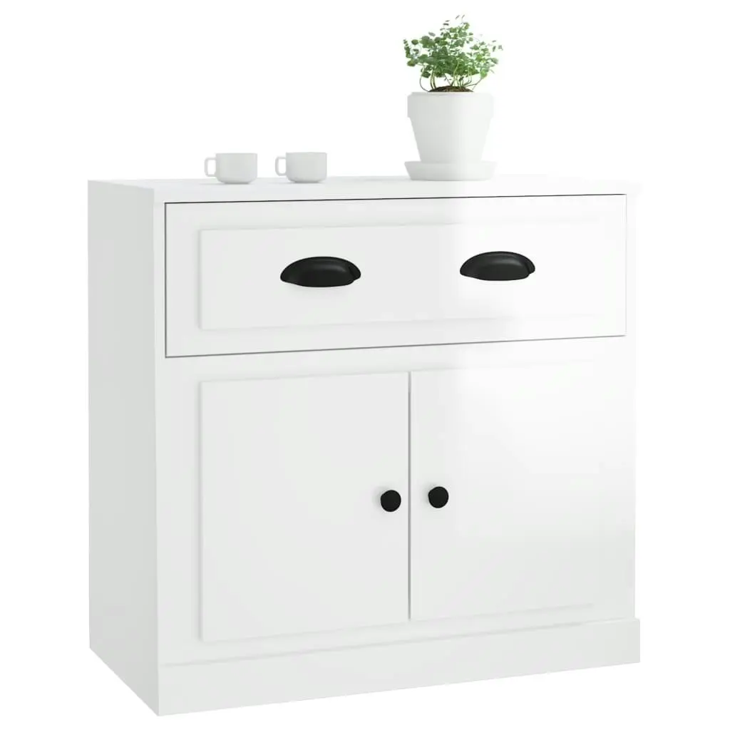 Sideboard High Gloss White 70x35.5x67.5 cm Engineered Wood 816426