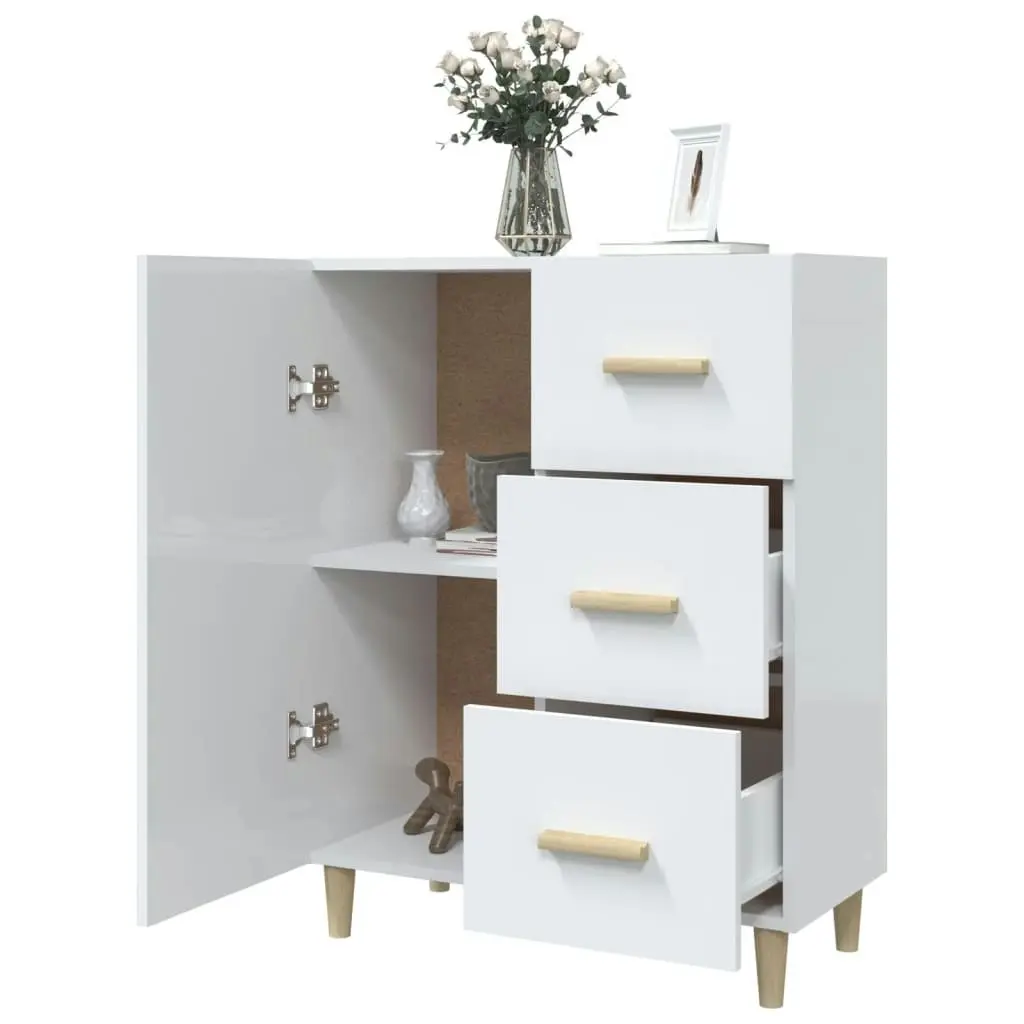 Sideboard High Gloss White 69.5x34x90 cm Engineered Wood 812174