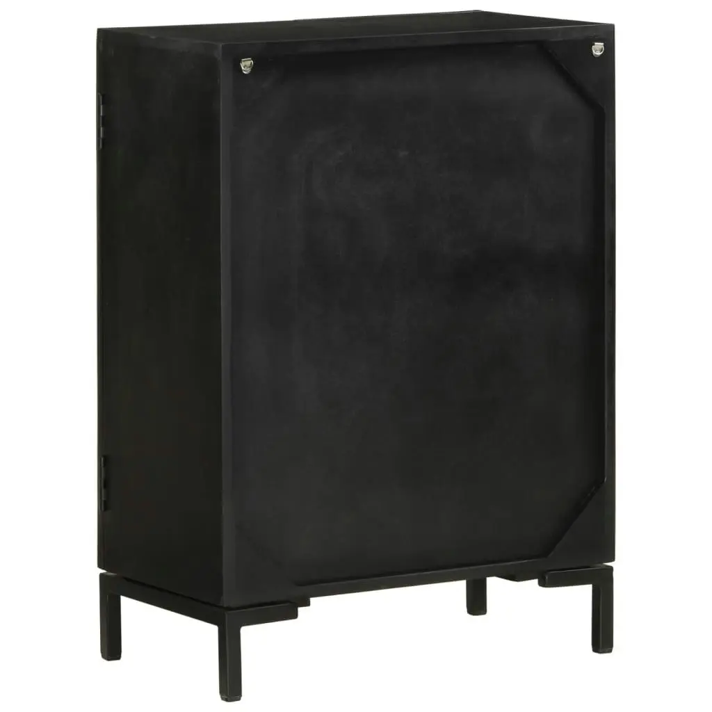 Sideboard Black 55x30x77 cm Solid Wood Mango and Iron 351645