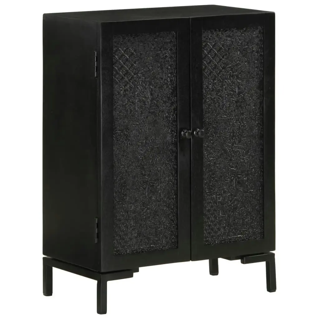 Sideboard Black 55x30x77 cm Solid Wood Mango and Iron 351645