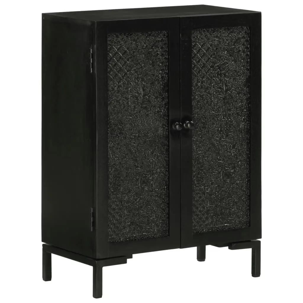 Sideboard Black 55x30x77 cm Solid Wood Mango and Iron 351645