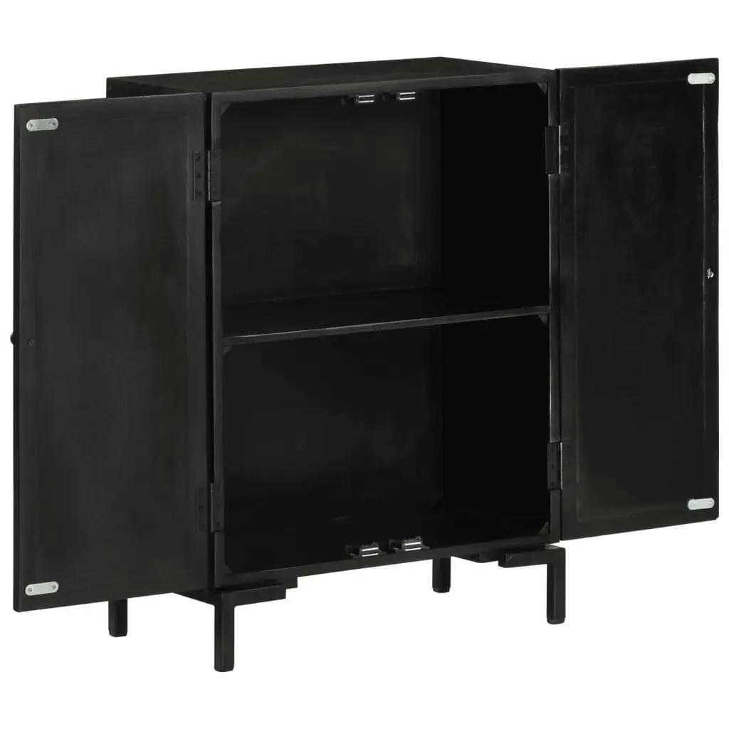 Sideboard Black 55x30x77 cm Solid Wood Mango and Iron 351645