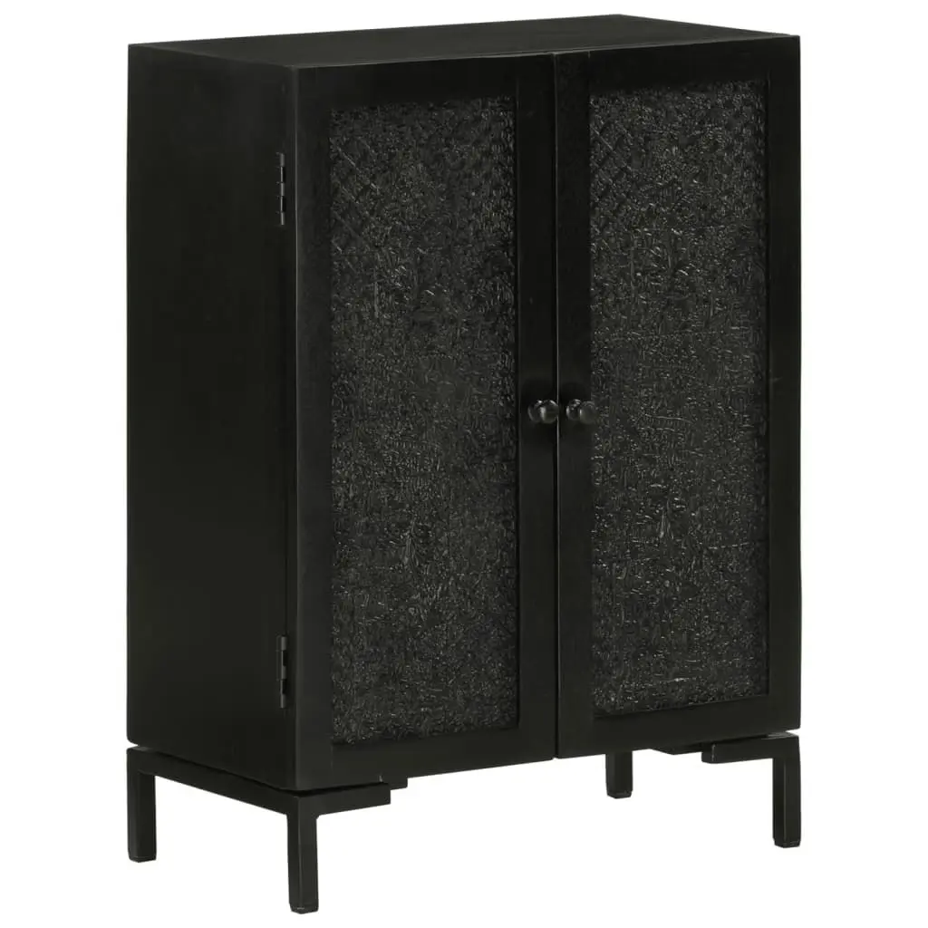 Sideboard Black 55x30x77 cm Solid Wood Mango and Iron 351645