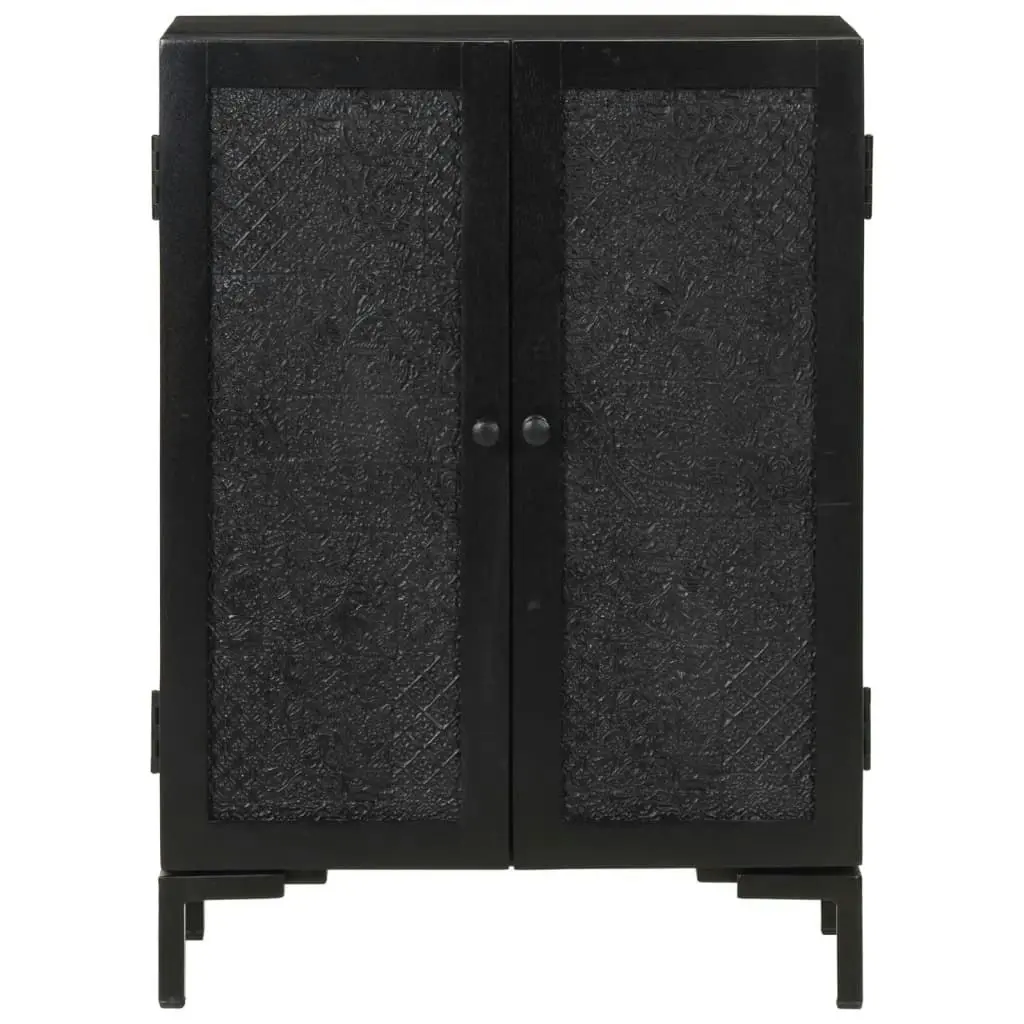 Sideboard Black 55x30x77 cm Solid Wood Mango and Iron 351645