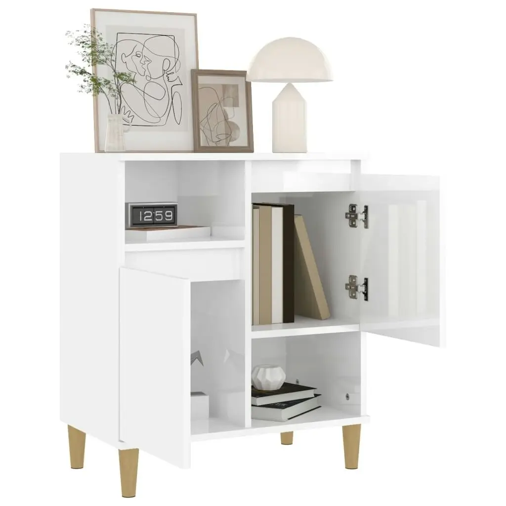 Sideboard High Gloss White 60x35x70 cm Engineered Wood 821142