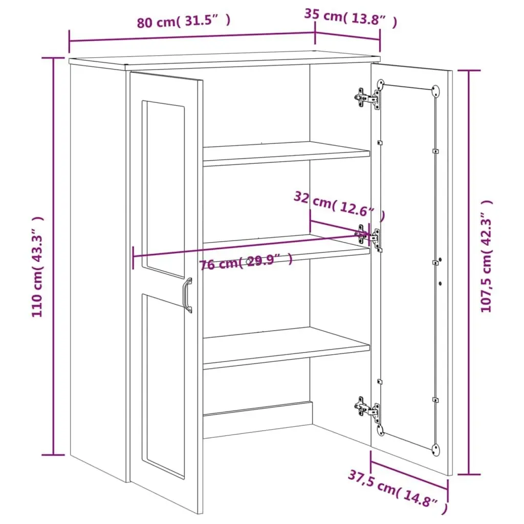 Top for Highboard VIKEN Anthracite Grey Engineered Wood 374943