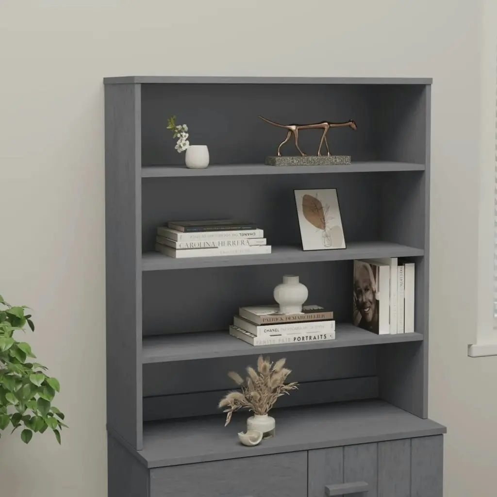 Top for Highboard"HAMAR" Dark Grey 90x30x100cm Solid Wood Pine 340434