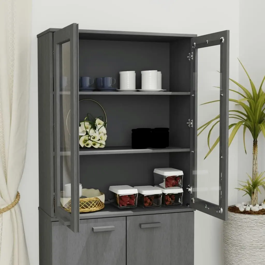 Top for Highboard"HAMAR" Dark Grey 85x35x100cm Solid Wood Pine 340506