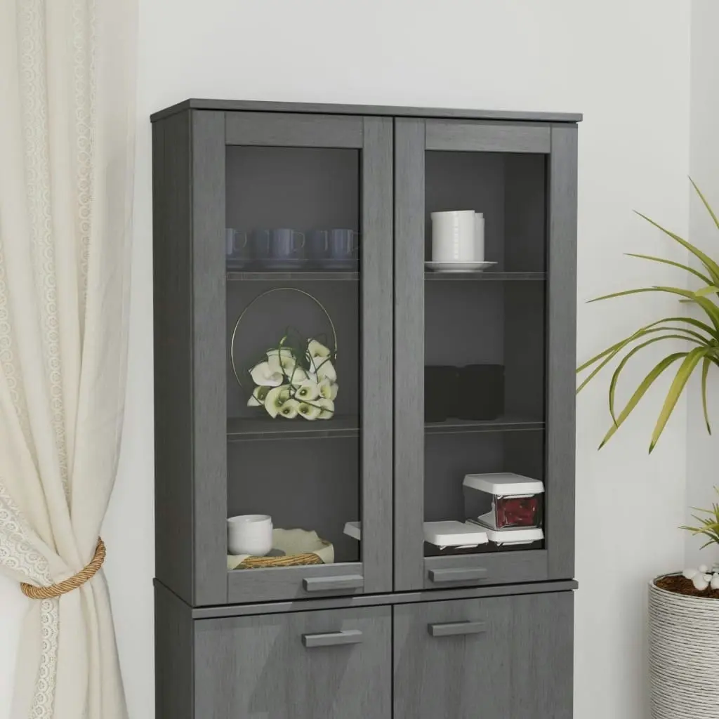 Top for Highboard"HAMAR" Dark Grey 85x35x100cm Solid Wood Pine 340506