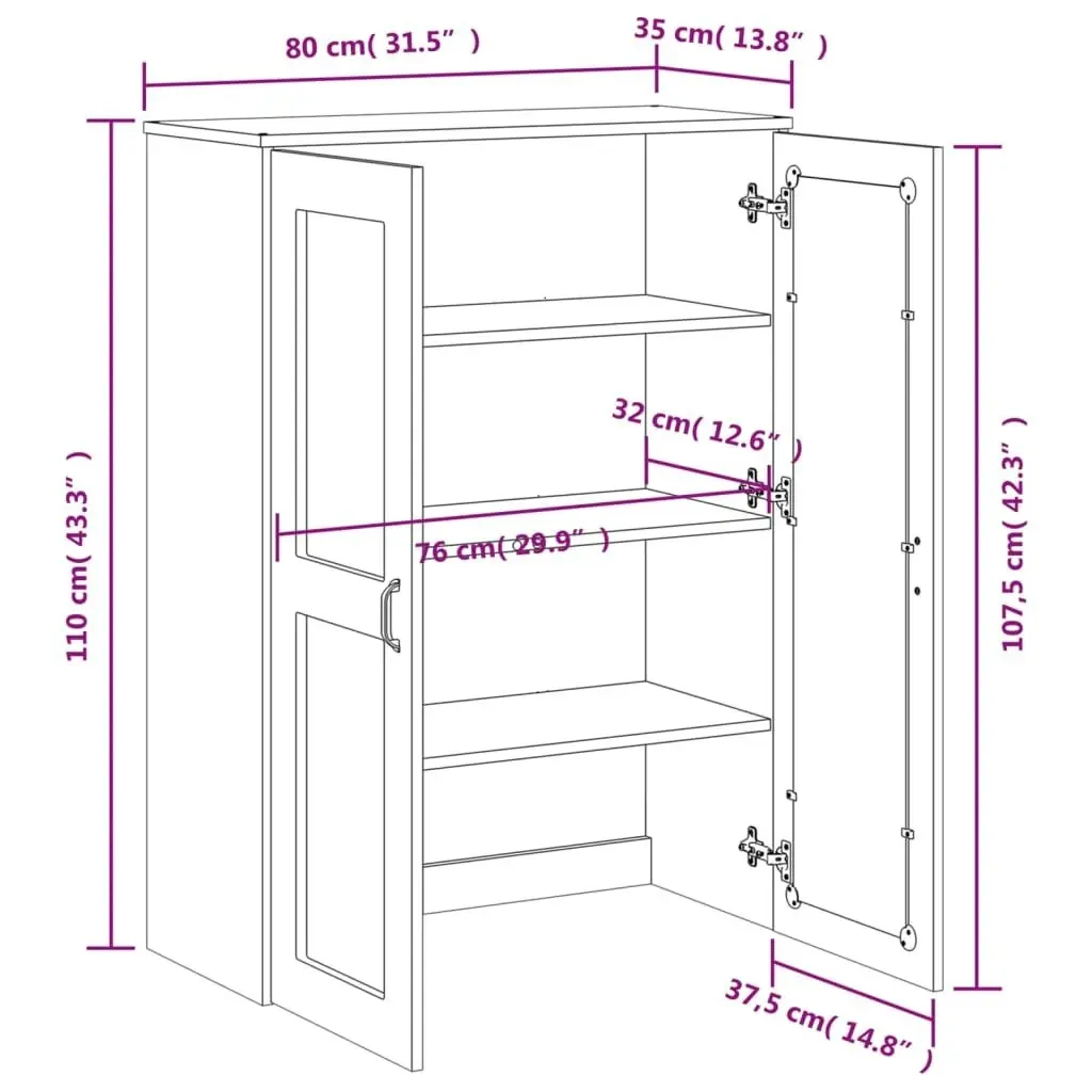 Top for Highboard VIKEN White Engineered Wood 374941