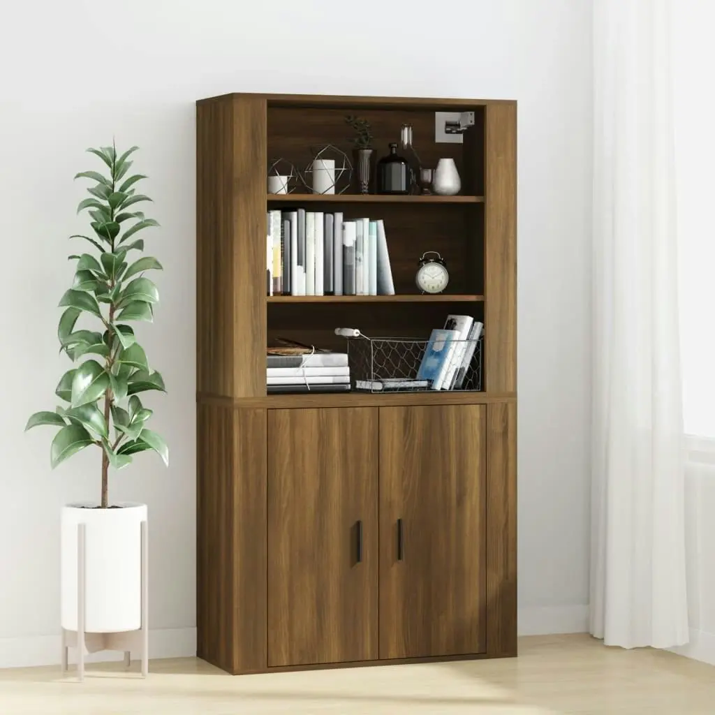 Wall Cabinet Brown Oak 80x33x80 cm Engineered Wood 816599