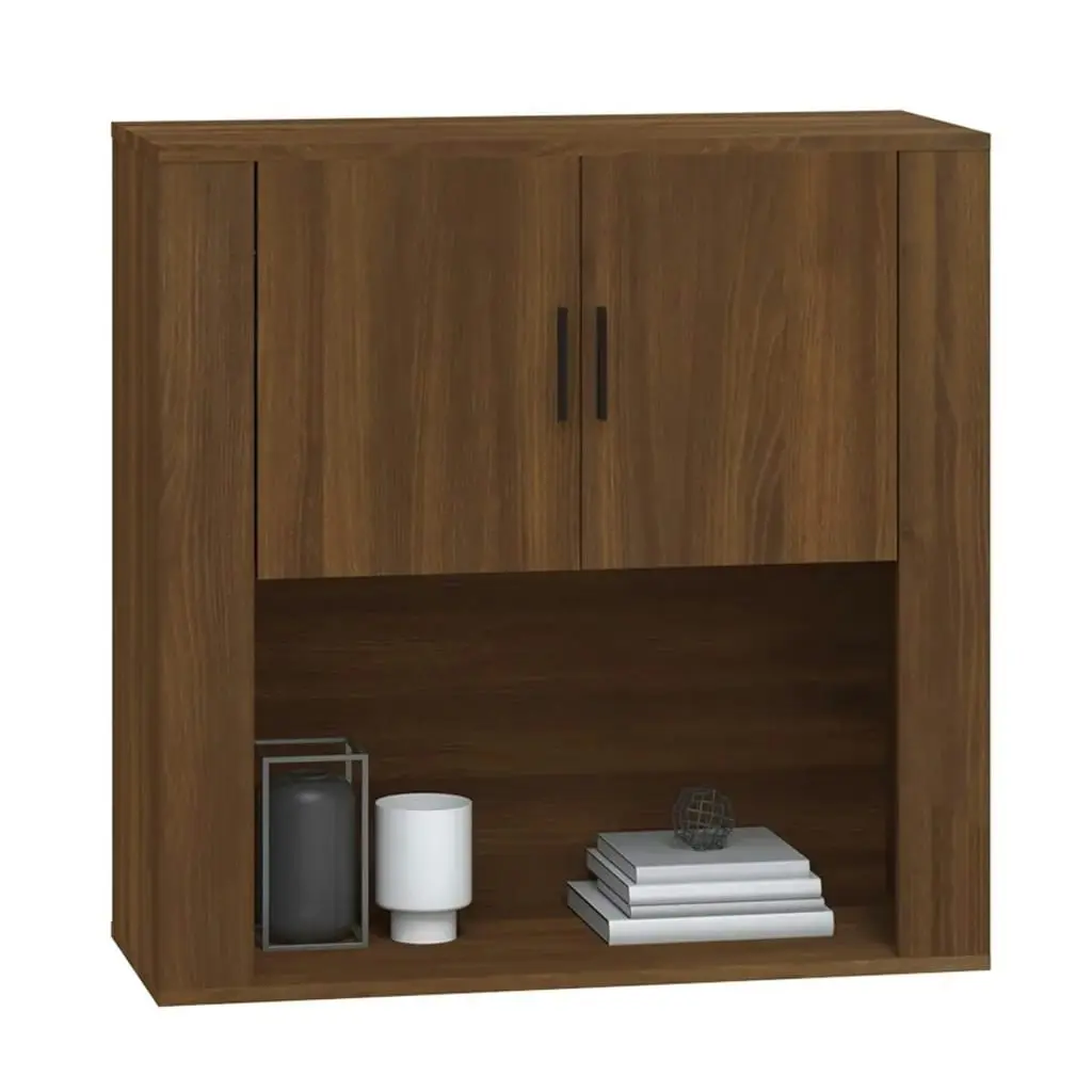 Wall Cabinet Brown Oak 80x33x80 cm Engineered Wood 816591