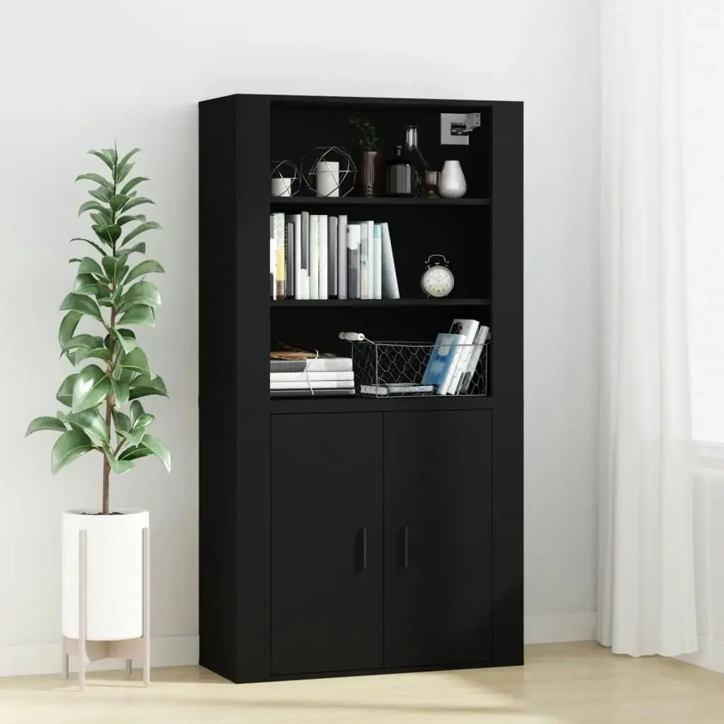 Wall Cabinet Black 80x33x80 cm Engineered Wood 816593