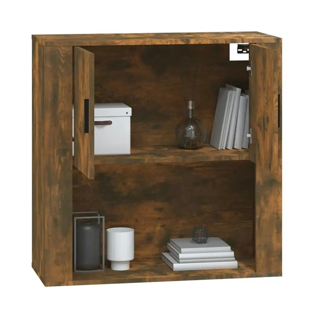 Wall Cabinet Smoked Oak 80x33x80 cm Engineered Wood 816589