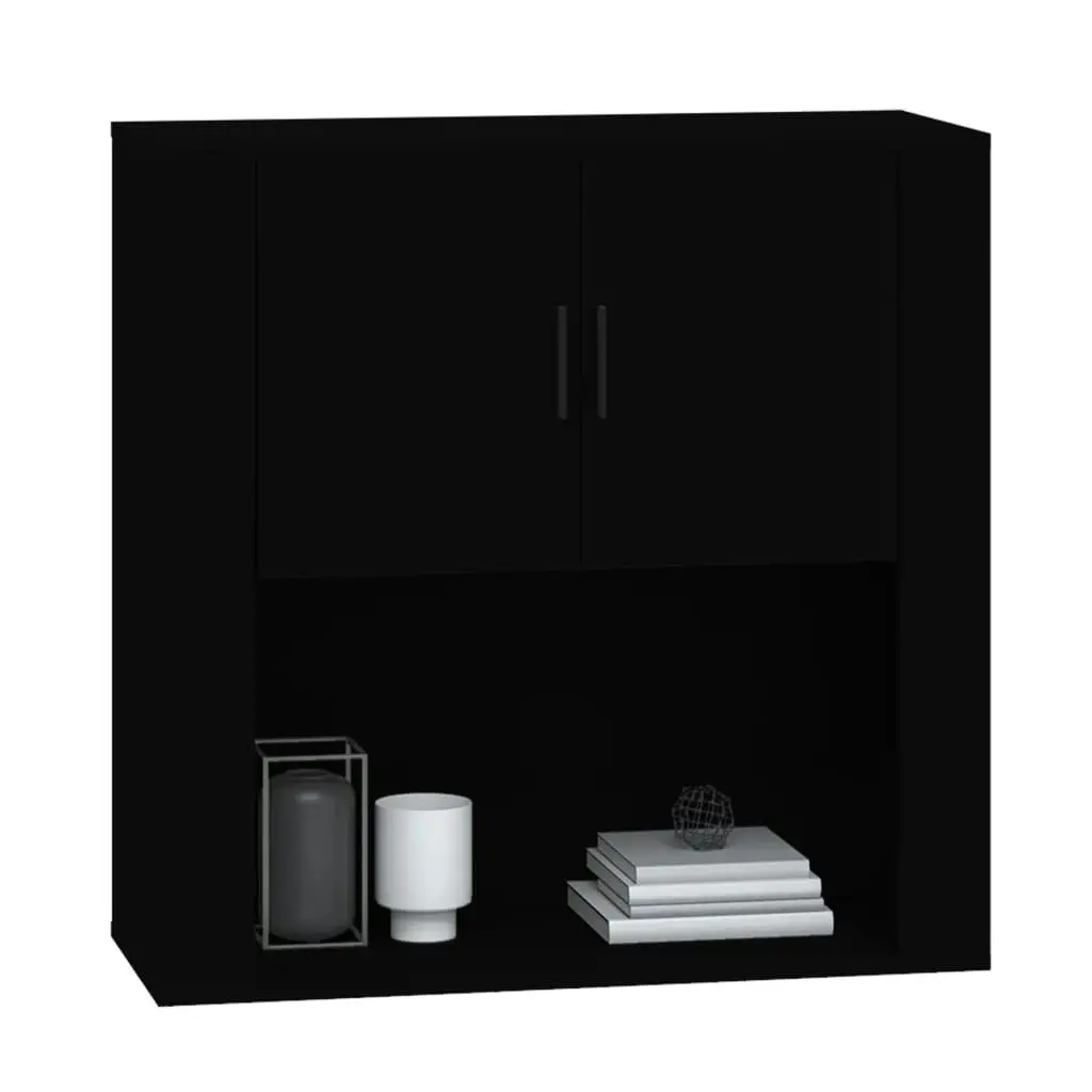 Wall Cabinet Black 80x33x80 cm Engineered Wood 816585