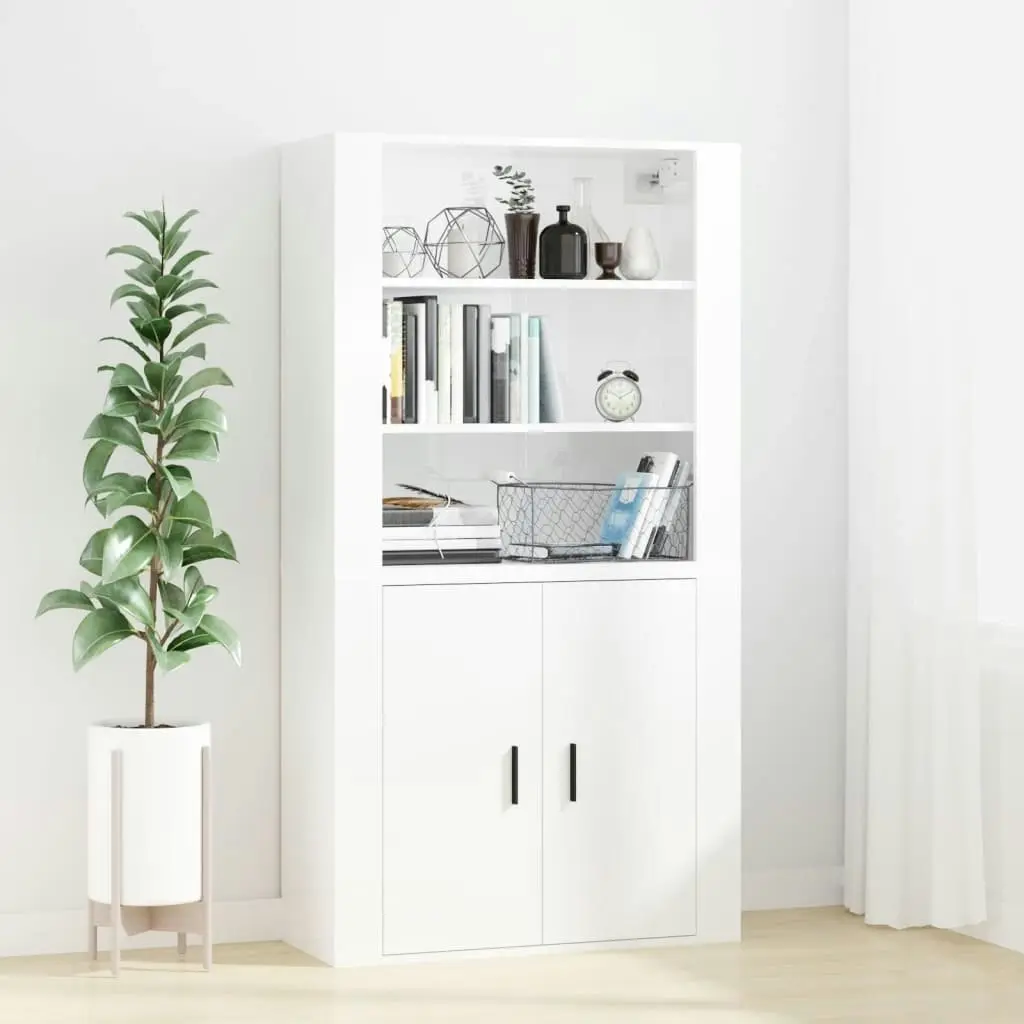 Wall Cabinet High Gloss White 80x33x80 cm Engineered Wood 816594