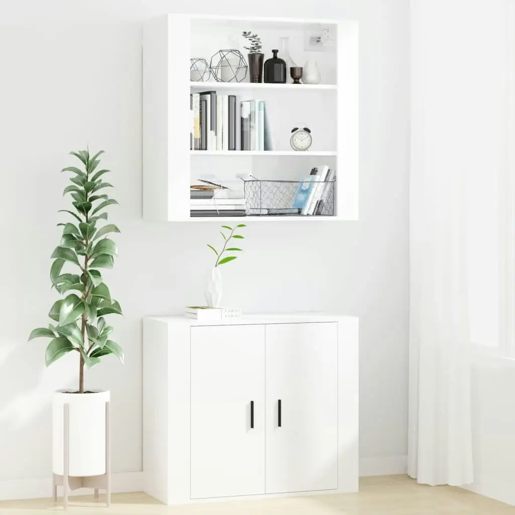 Wall Cabinet High Gloss White 80x33x80 cm Engineered Wood 816594