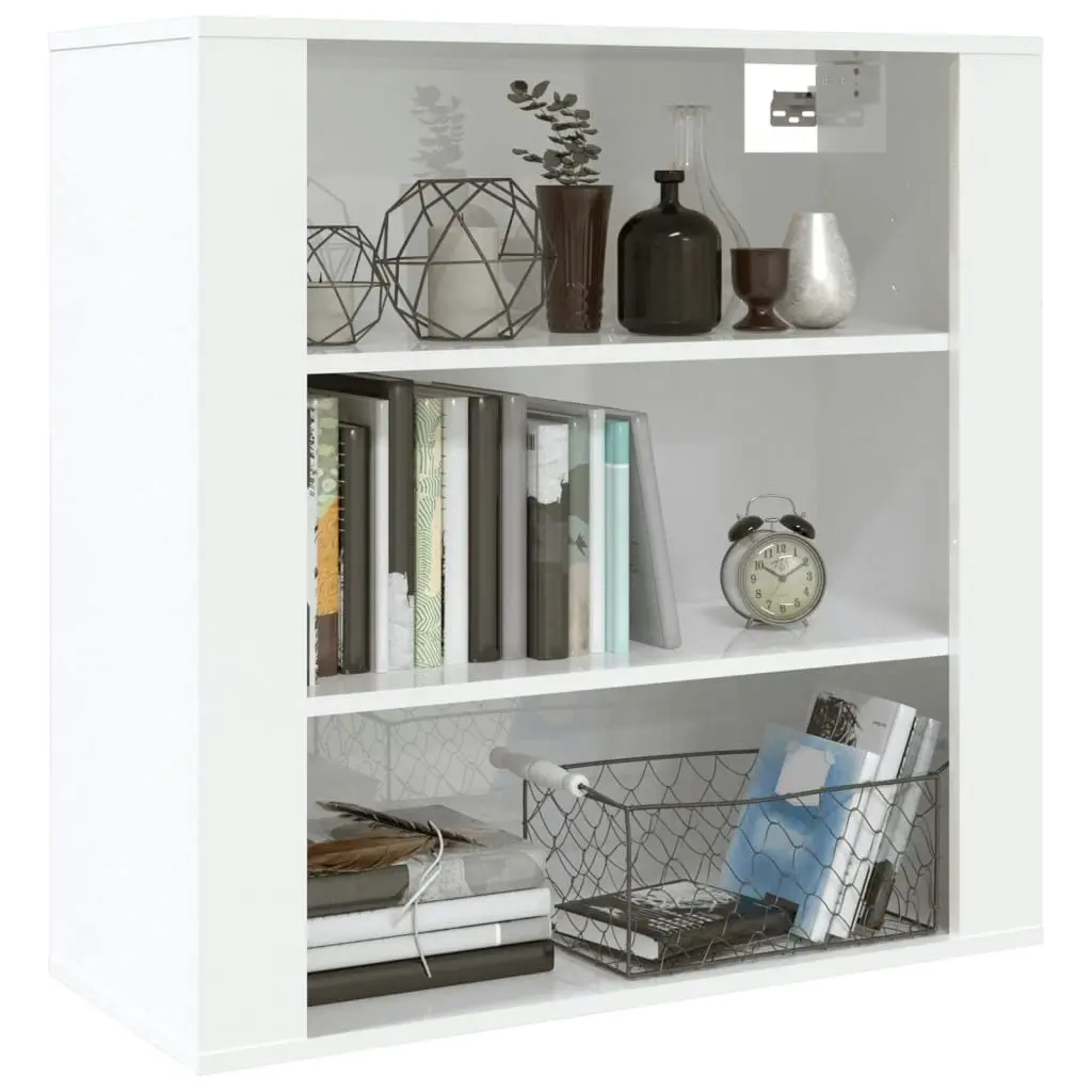 Wall Cabinet High Gloss White 80x33x80 cm Engineered Wood 816594