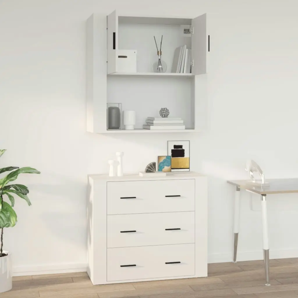 Wall Cabinet White 80x33x80 cm Engineered Wood 816584