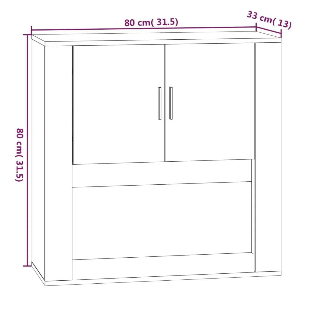 Wall Cabinet White 80x33x80 cm Engineered Wood 816584