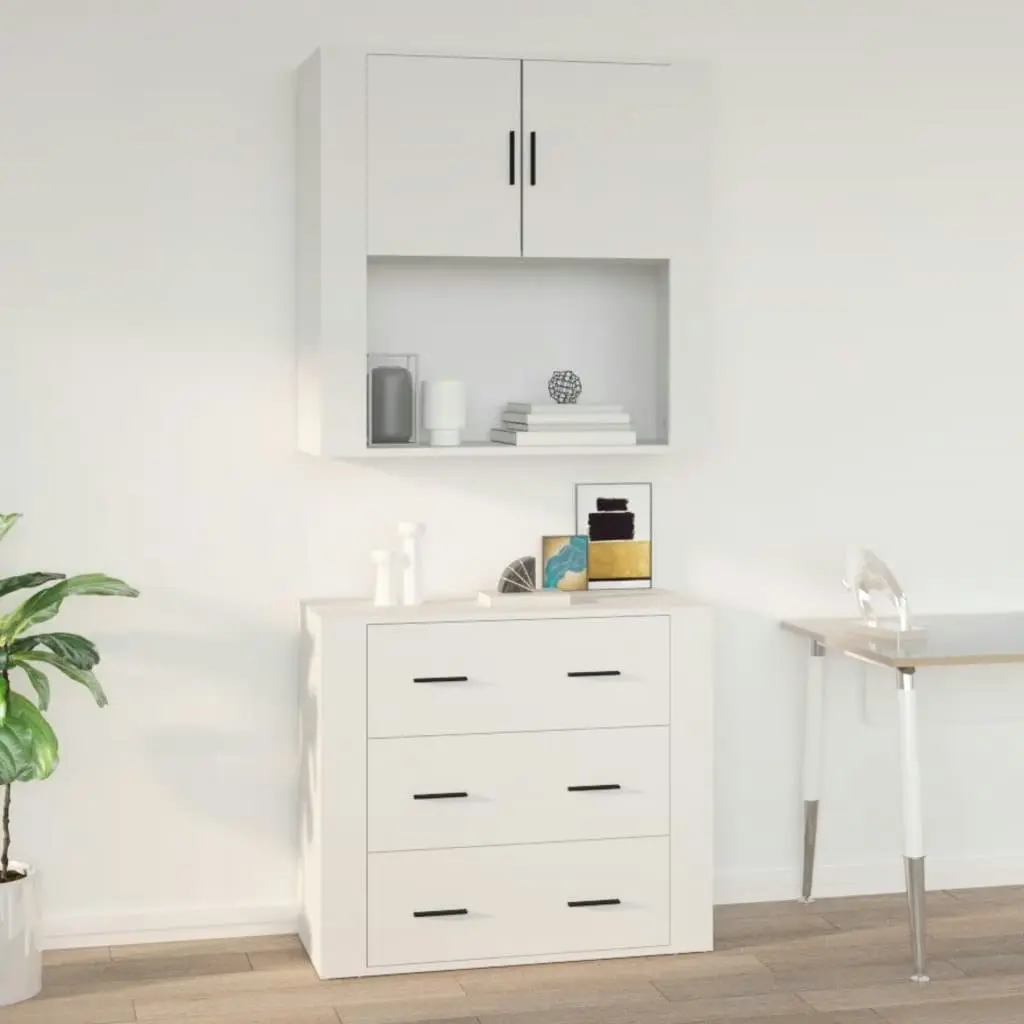 Wall Cabinet White 80x33x80 cm Engineered Wood 816584