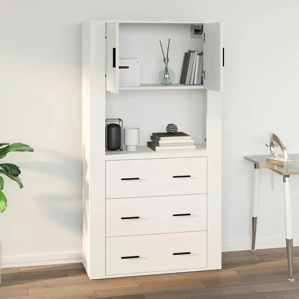 Wall Cabinet White 80x33x80 cm Engineered Wood 816584