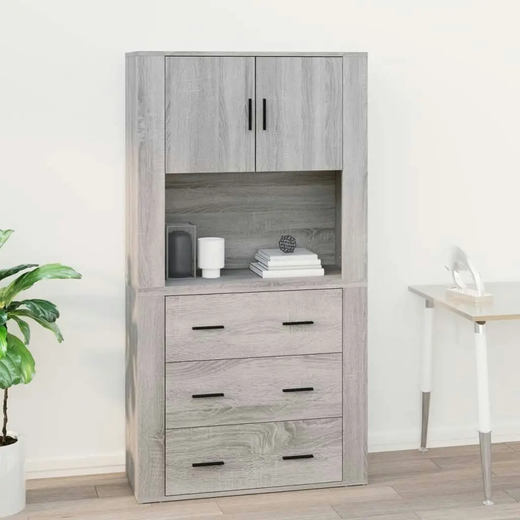 Wall Cabinet Grey Sonoma 80x33x80 cm Engineered Wood 816590