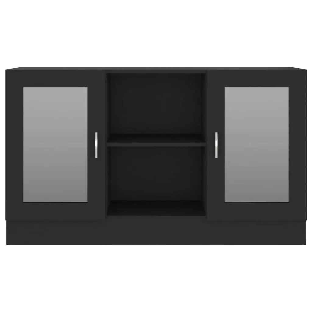 Vitrine Cabinet Black 120x30.5x70 cm Engineered Wood 802787