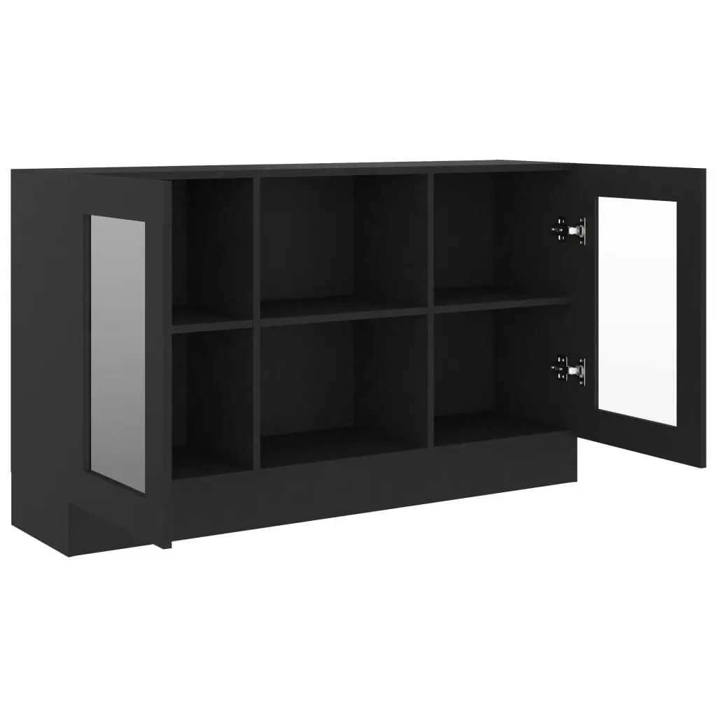 Vitrine Cabinet Black 120x30.5x70 cm Engineered Wood 802787