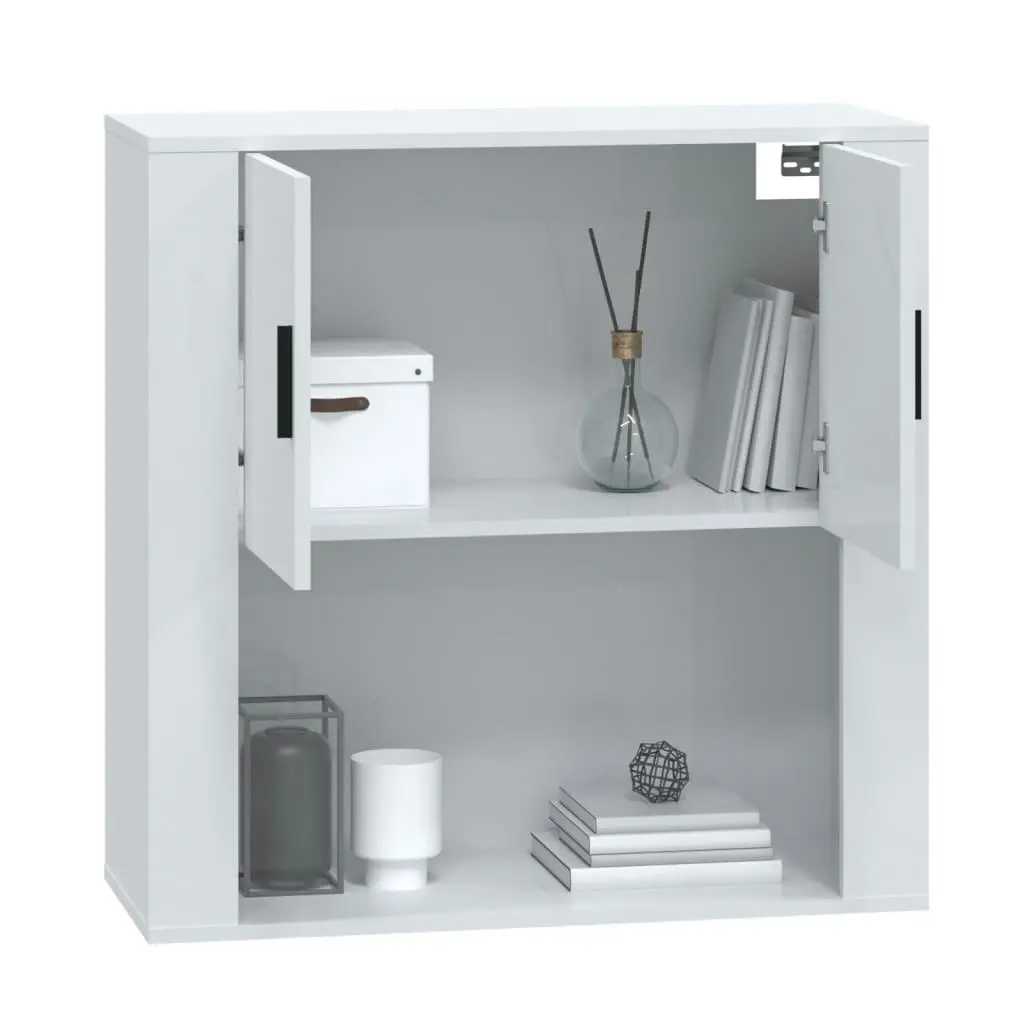 Wall Cabinet High Gloss White 80x33x80 cm Engineered Wood 816586