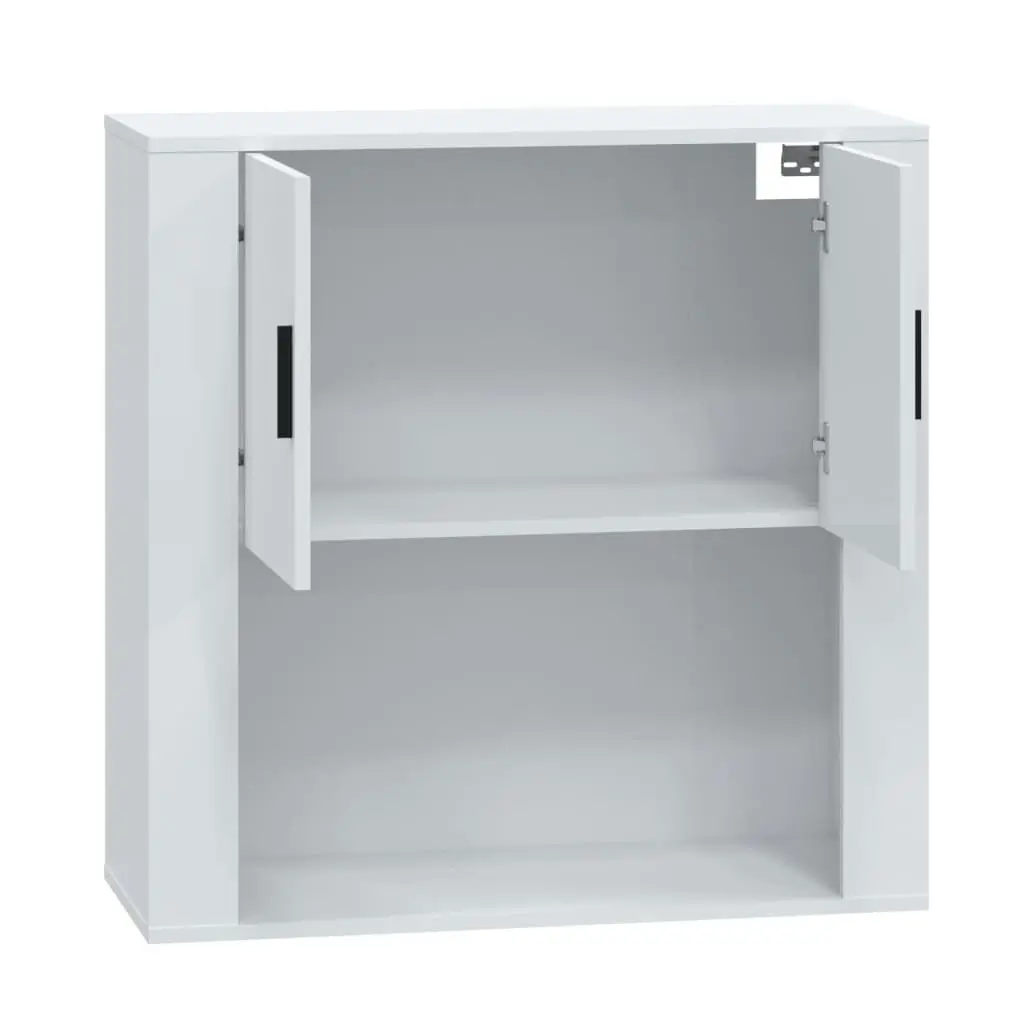 Wall Cabinet High Gloss White 80x33x80 cm Engineered Wood 816586