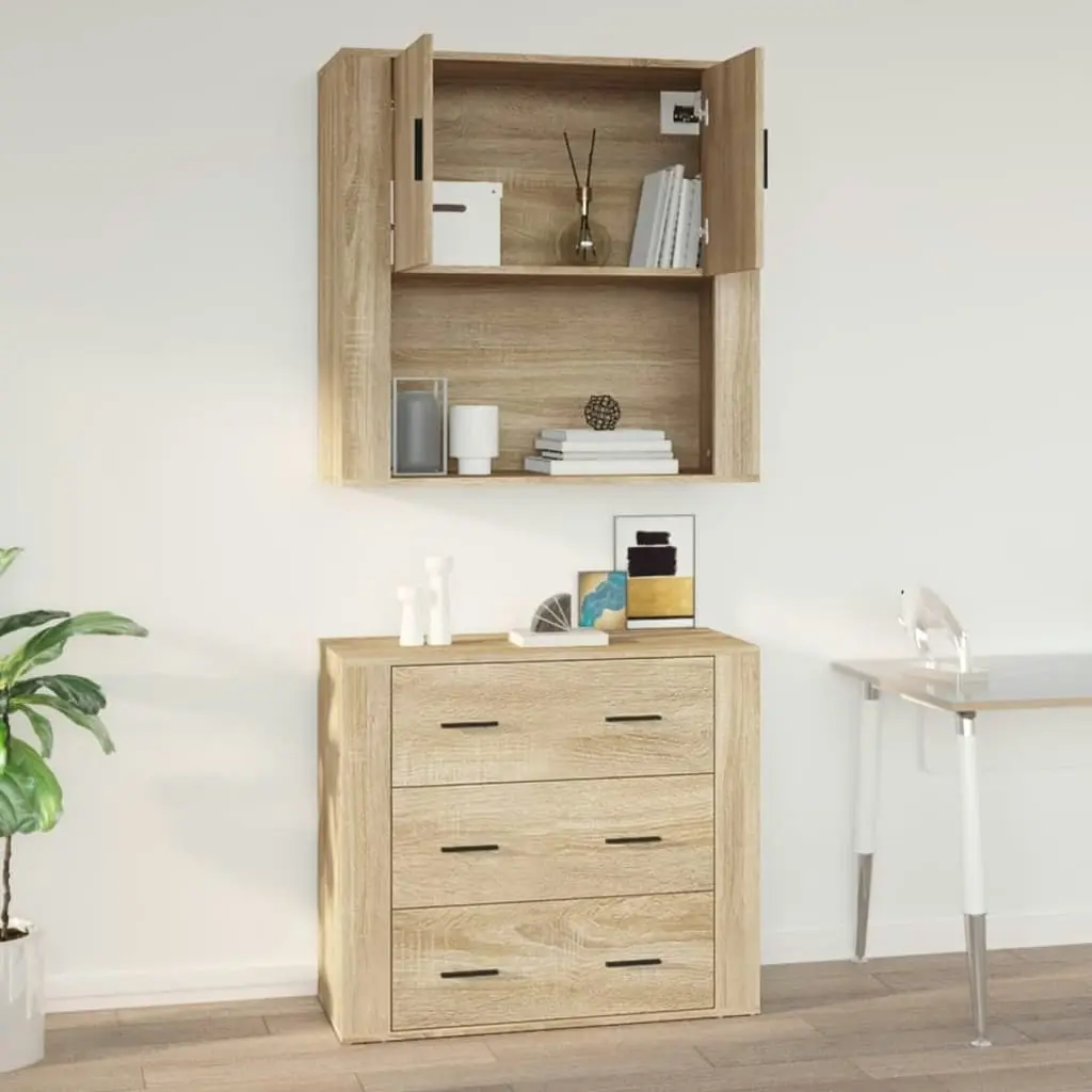 Wall Cabinet Sonoma Oak 80x33x80 cm Engineered Wood 816587