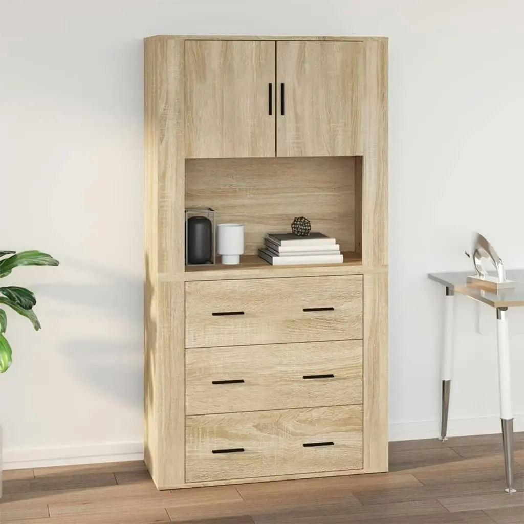 Wall Cabinet Sonoma Oak 80x33x80 cm Engineered Wood 816587