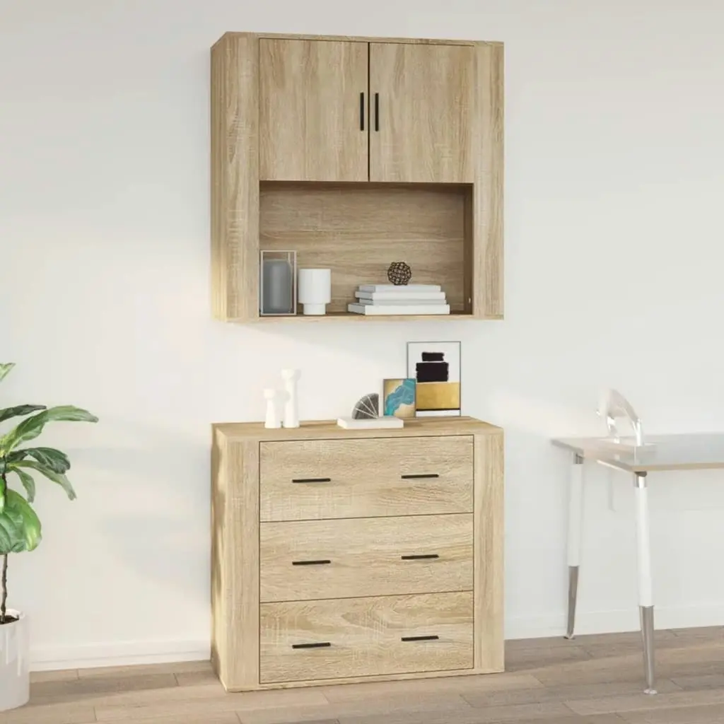 Wall Cabinet Sonoma Oak 80x33x80 cm Engineered Wood 816587