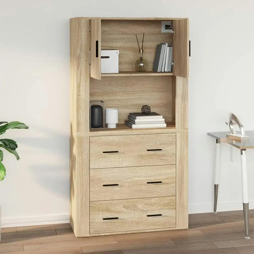 Wall Cabinet Sonoma Oak 80x33x80 cm Engineered Wood 816587