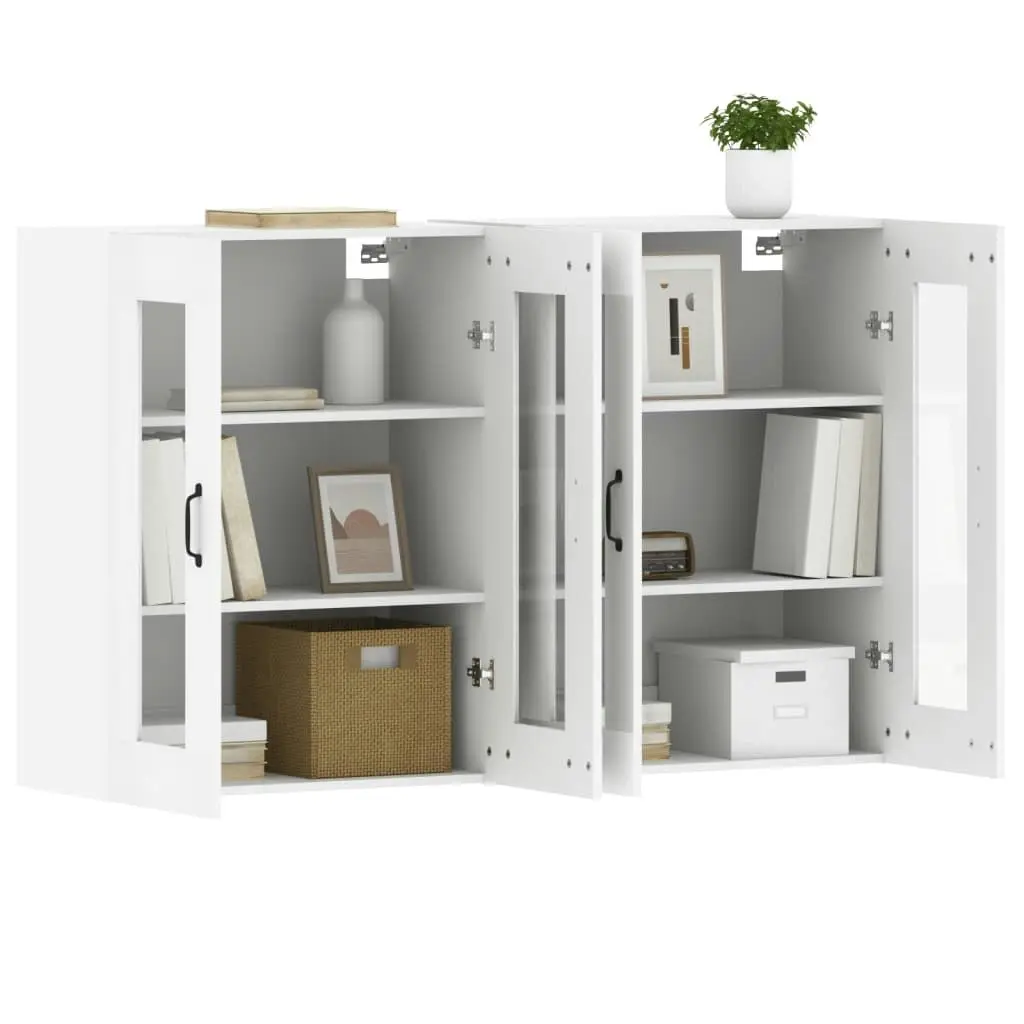 Wall Mounted Cabinets 2 pcs White Engineered Wood 3197905