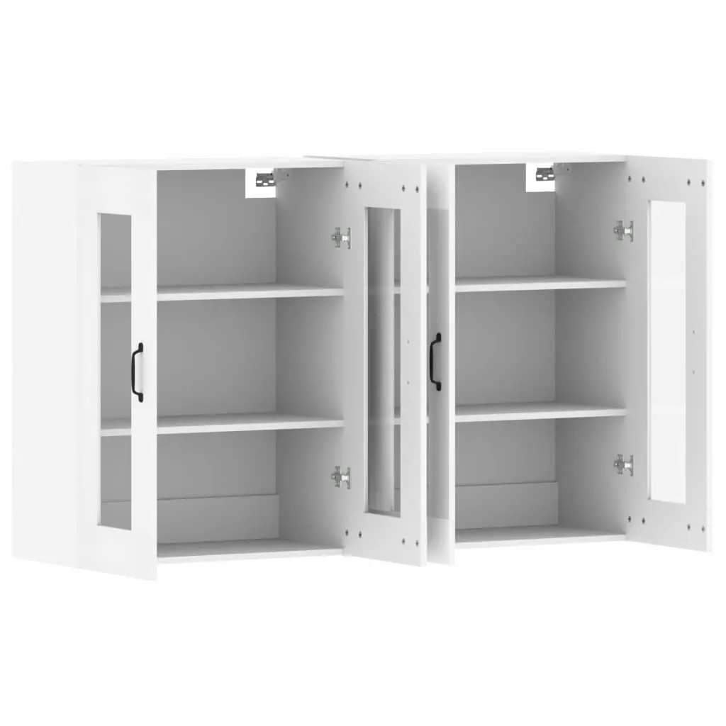 Wall Mounted Cabinets 2 pcs White Engineered Wood 3197905