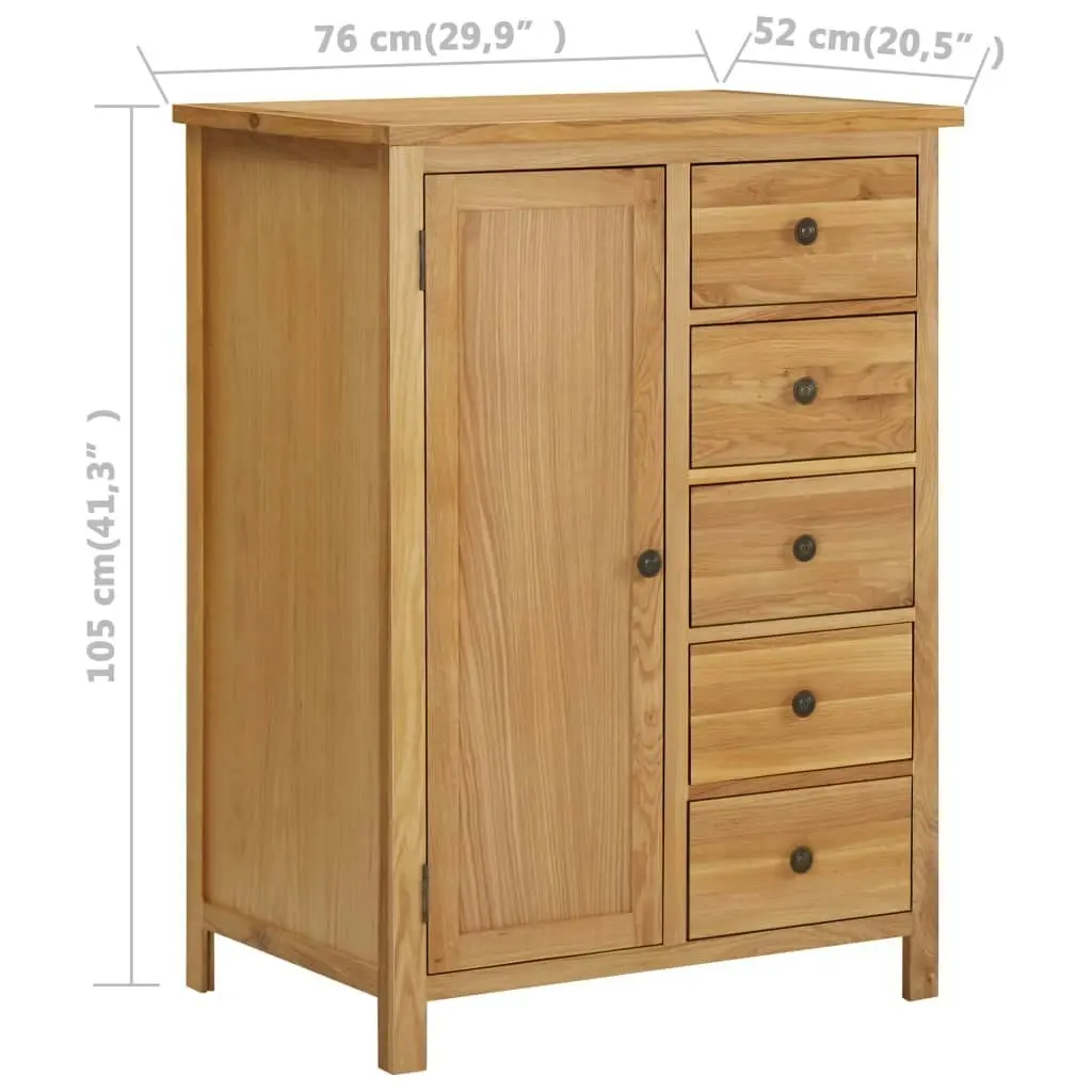 Wardrobe 76x52x105 cm Solid Oak Wood 289199