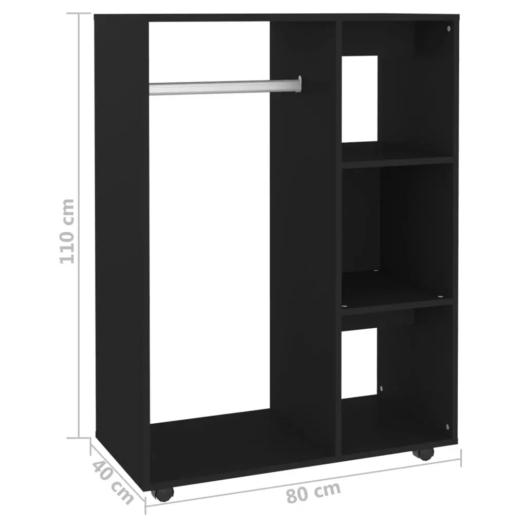 Wardrobe Black 80x40x110 cm Engineered Wood 808514