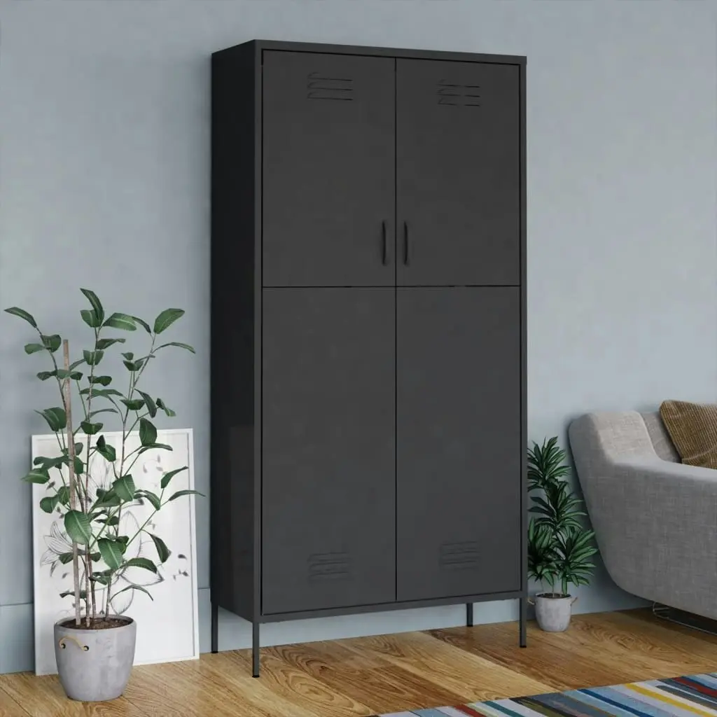 Wardrobe Anthracite 90x50x180 cm Steel 336249