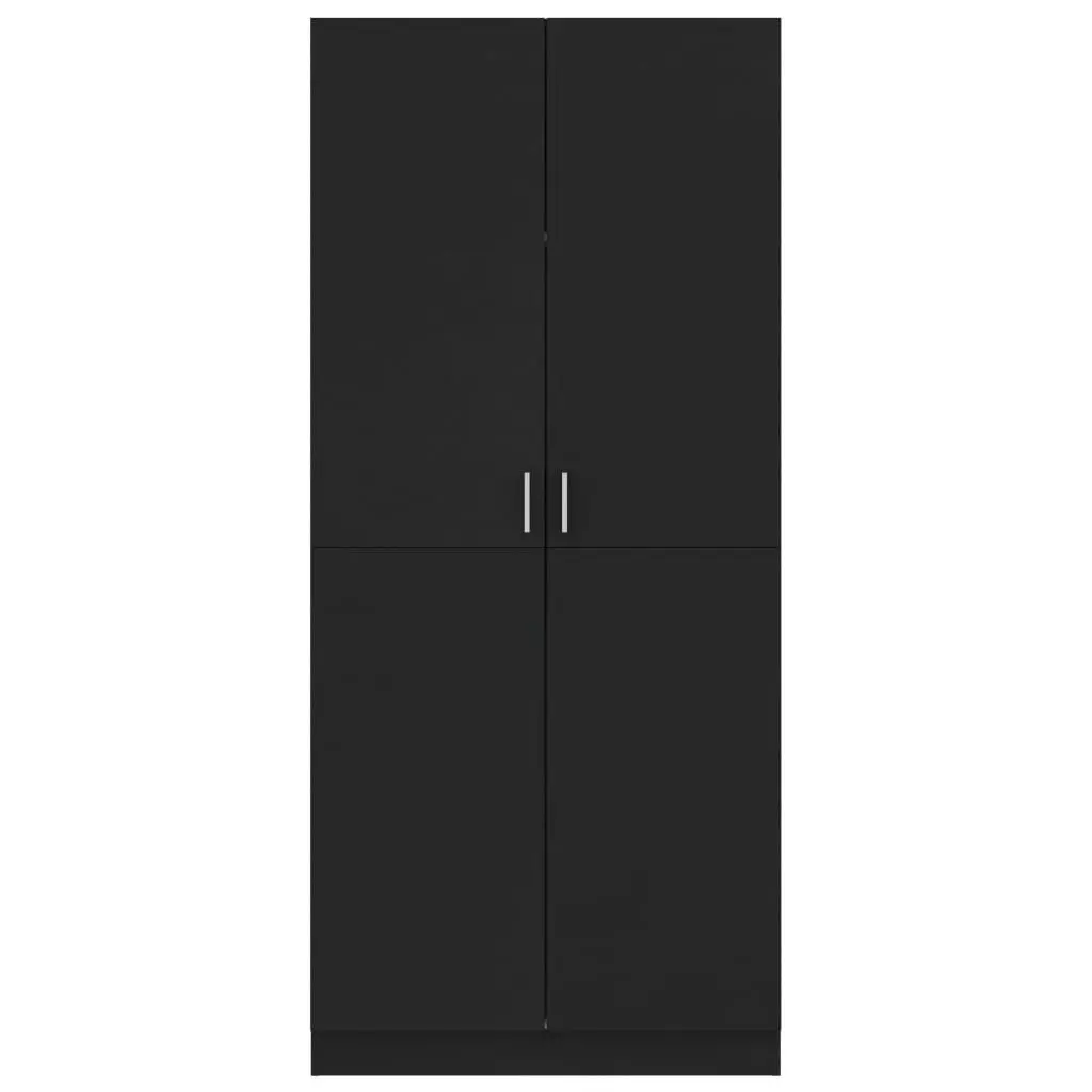 Wardrobe Black 80x52x180 cm Engineered Wood 800622