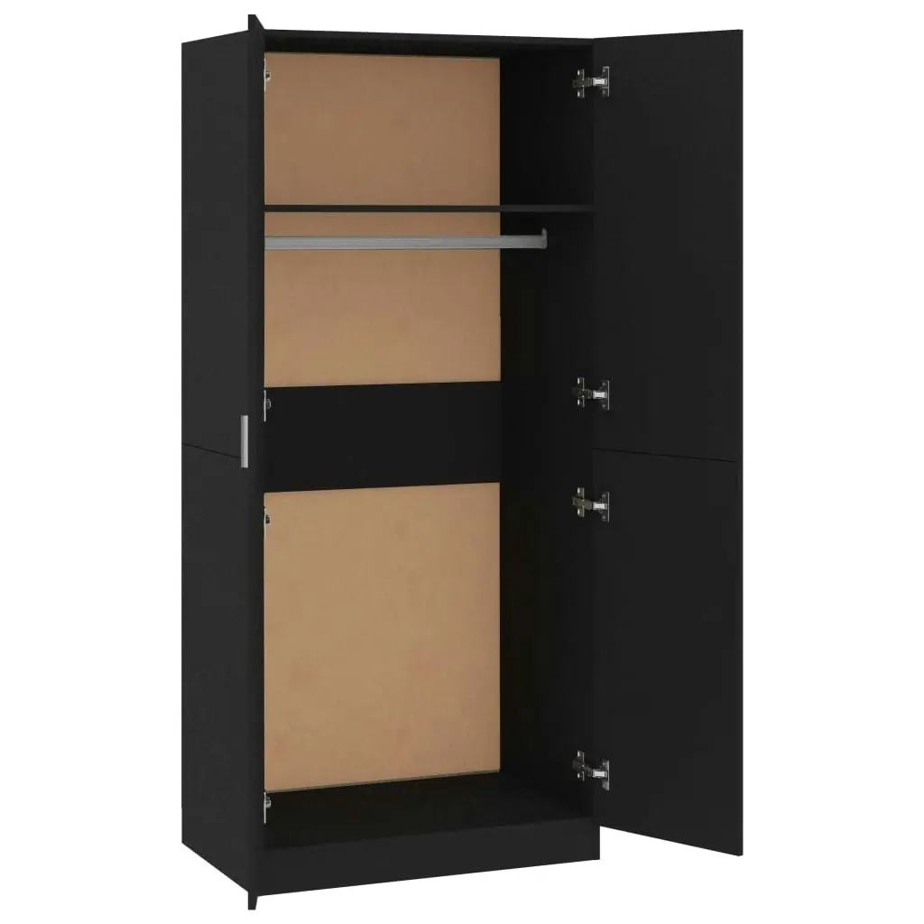 Wardrobe Black 80x52x180 cm Engineered Wood 800622