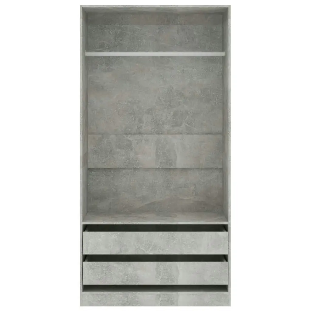 Wardrobe Concrete Grey 100x50x200 cm Engineered Wood 800607