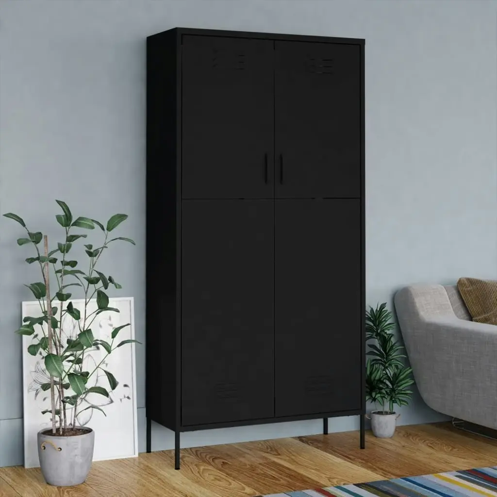 Wardrobe Black 90x50x180 cm Steel 336250