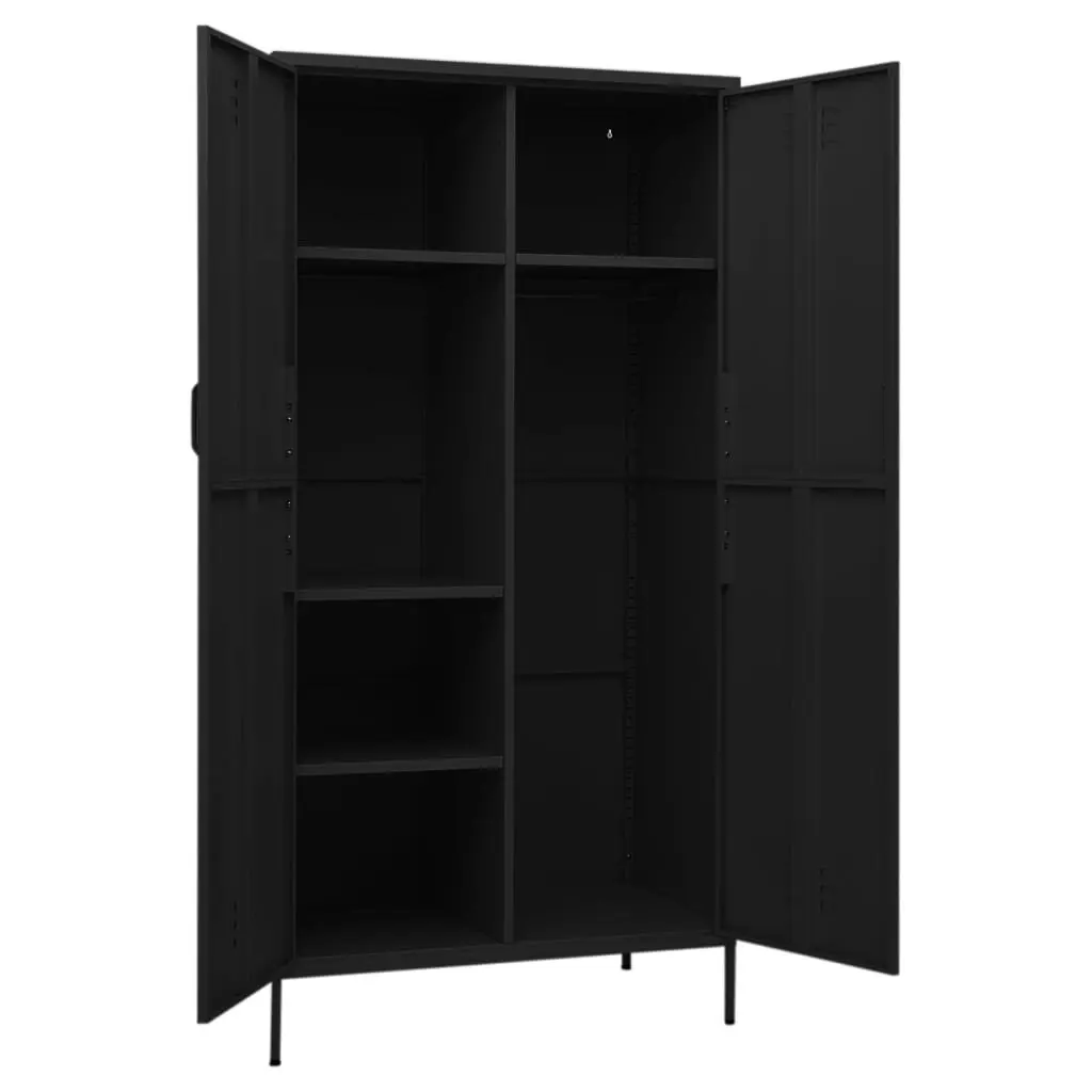 Wardrobe Black 90x50x180 cm Steel 336250