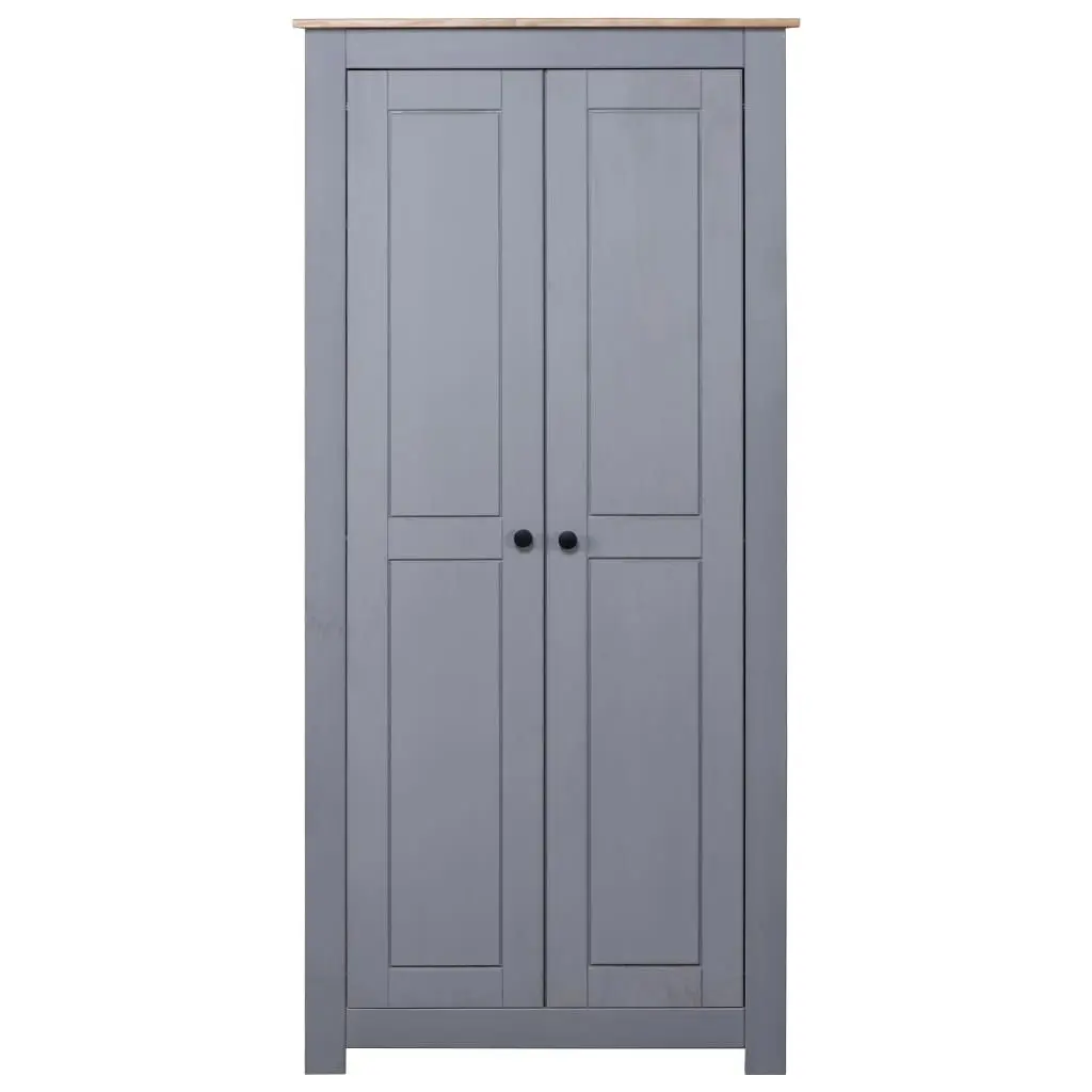 Wardrobe Grey 80x50x171.5 cm Solid Pine Panama Range 282665