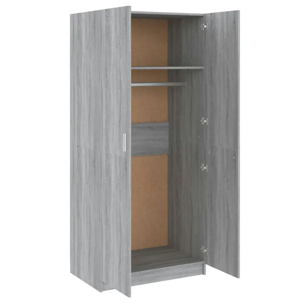 Wardrobe Grey Sonoma 80x52x180 cm Engineered Wood 815352